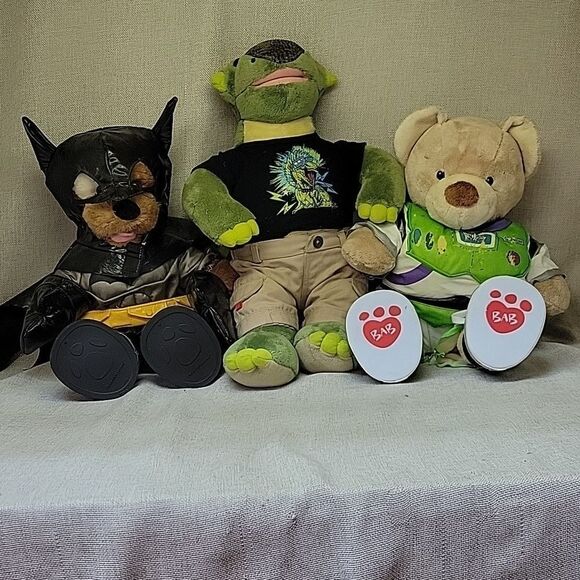 3 Build a Bear plush toys Dinosaur, Batman, Buzz Lightyear - Picture 1 of 13